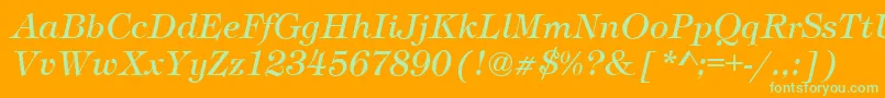 TimberItalic Font – Green Fonts on Orange Background