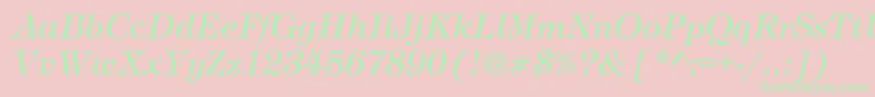 TimberItalic Font – Green Fonts on Pink Background