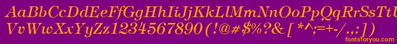 TimberItalic Font – Orange Fonts on Purple Background