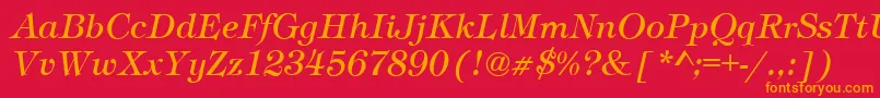 TimberItalic Font – Orange Fonts on Red Background