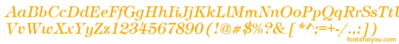 フォントTimberItalic – 白い背景にオレンジのフォント