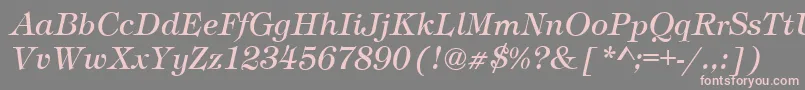 TimberItalic-Schriftart – Rosa Schriften auf grauem Hintergrund