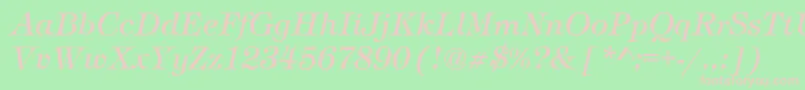 TimberItalic Font – Pink Fonts on Green Background