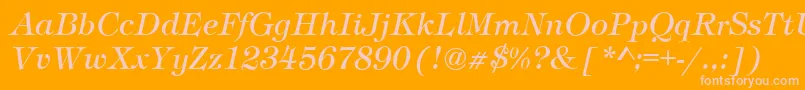 TimberItalic Font – Pink Fonts on Orange Background