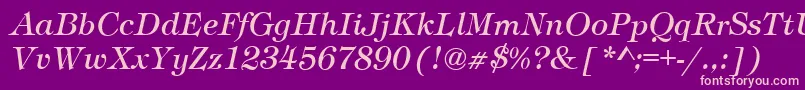 フォントTimberItalic – 紫の背景にピンクのフォント