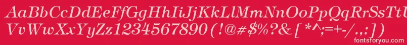 TimberItalic Font – Pink Fonts on Red Background