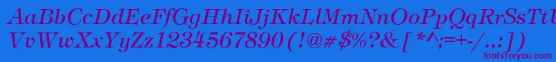 TimberItalic Font – Purple Fonts on Blue Background