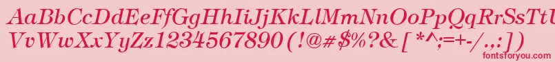 TimberItalic Font – Red Fonts on Pink Background