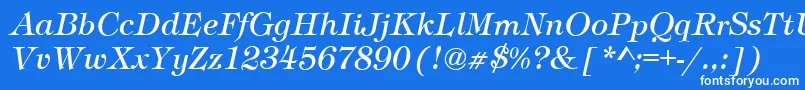 TimberItalic Font – White Fonts on Blue Background