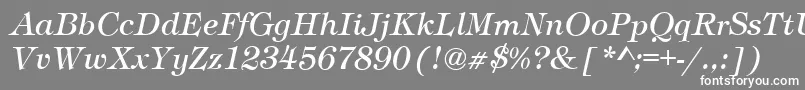 TimberItalic-fontti – valkoiset fontit harmaalla taustalla