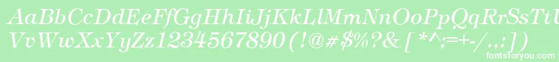 TimberItalic Font – White Fonts on Green Background