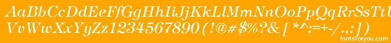 TimberItalic Font – White Fonts on Orange Background