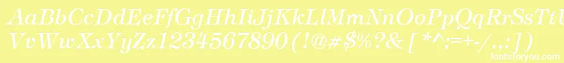 TimberItalic Font – White Fonts on Yellow Background