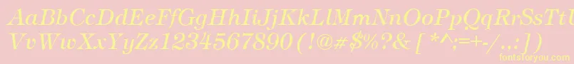 TimberItalic Font – Yellow Fonts on Pink Background