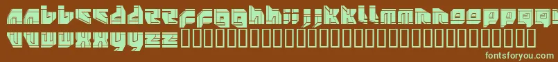 フォントNeopangaiaP2 – 緑色の文字が茶色の背景にあります。