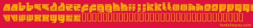 フォントNeopangaiaP2 – 赤い背景にオレンジの文字