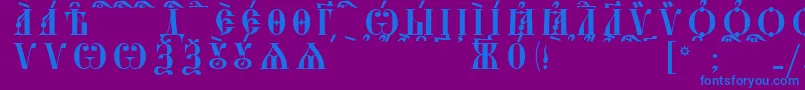 StarouspenskayaCapsKucsSpacedout Font – Blue Fonts on Purple Background