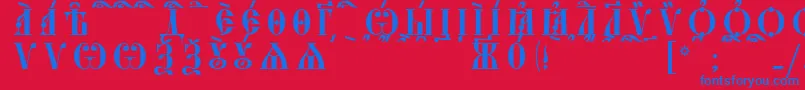 StarouspenskayaCapsKucsSpacedout Font – Blue Fonts on Red Background