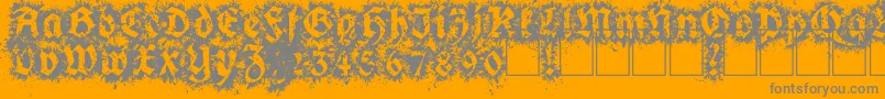 GothixFate-Schriftart – Graue Schriften auf orangefarbenem Hintergrund