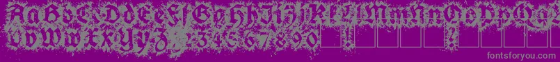 GothixFate-Schriftart – Graue Schriften auf violettem Hintergrund