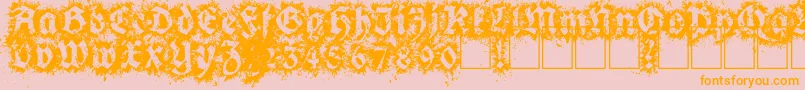 GothixFate-Schriftart – Orangefarbene Schriften auf rosa Hintergrund