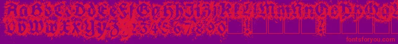 GothixFate-Schriftart – Rote Schriften auf violettem Hintergrund