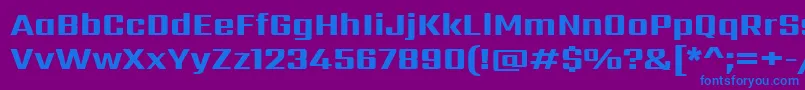 フォントSarpanchExtrabold – 紫色の背景に青い文字