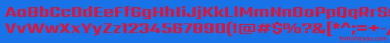 Czcionka SarpanchExtrabold – czerwone czcionki na niebieskim tle