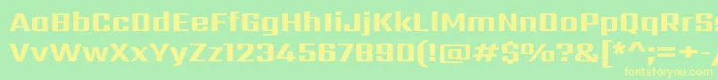 フォントSarpanchExtrabold – 黄色の文字が緑の背景にあります