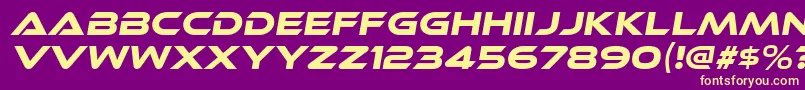 EthnocentricRgIt Font – Yellow Fonts on Purple Background