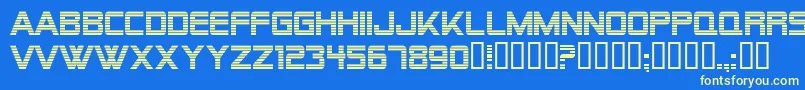 AlienEncounters Font – Yellow Fonts on Blue Background