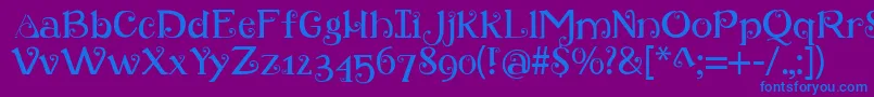 Retroloops Font – Blue Fonts on Purple Background