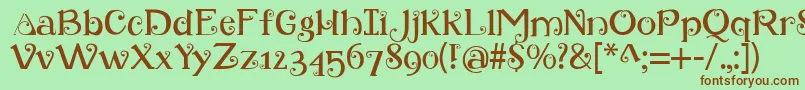 Retroloops Font – Brown Fonts on Green Background