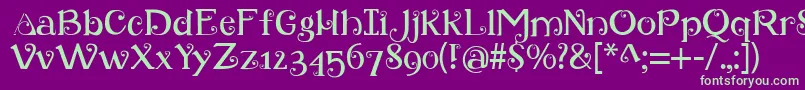 Retroloops Font – Green Fonts on Purple Background