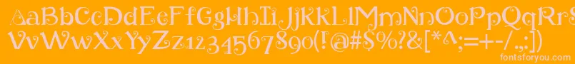 Retroloops Font – Pink Fonts on Orange Background