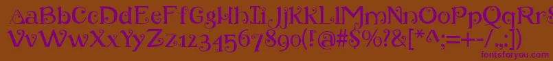 Retroloops Font – Purple Fonts on Brown Background