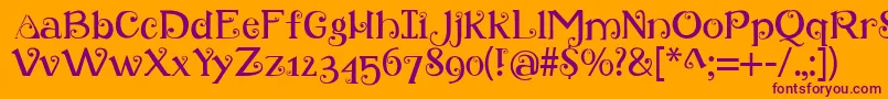 Retroloops Font – Purple Fonts on Orange Background