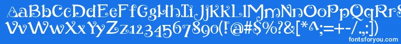 フォントRetroloops – 青い背景に白い文字