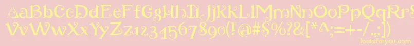 Retroloops Font – Yellow Fonts on Pink Background