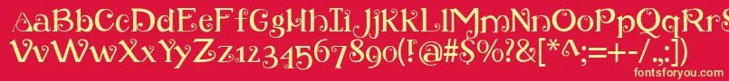 Retroloops Font – Yellow Fonts on Red Background