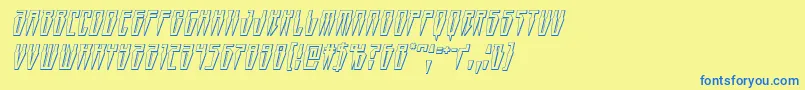 Swordtooth3Dital Font – Blue Fonts on Yellow Background