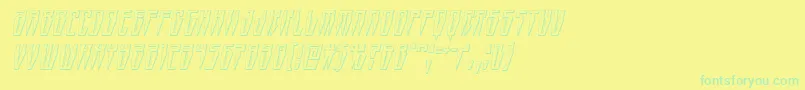 Swordtooth3Dital Font – Green Fonts on Yellow Background