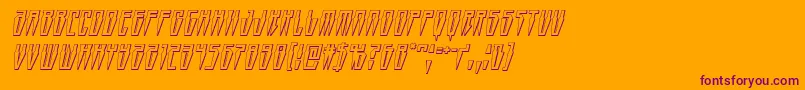 Swordtooth3Dital-Schriftart – Violette Schriften auf orangefarbenem Hintergrund