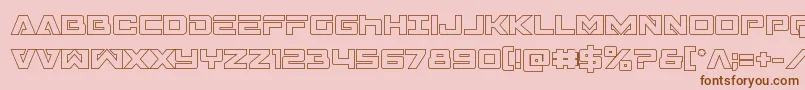Fonte Transamericaout – fontes marrons em um fundo rosa