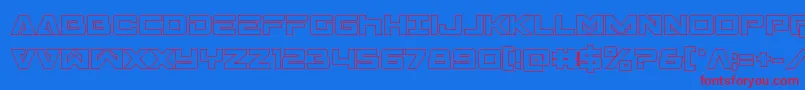 Transamericaout-fontti – punaiset fontit sinisellä taustalla