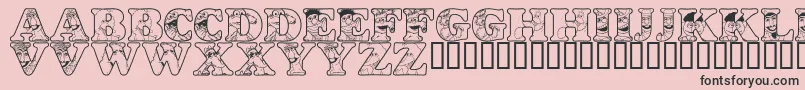 LmsPeopleInTheNeighborhood Font – Black Fonts on Pink Background