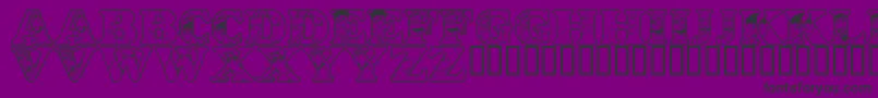 LmsPeopleInTheNeighborhood-fontti – mustat fontit violetilla taustalla