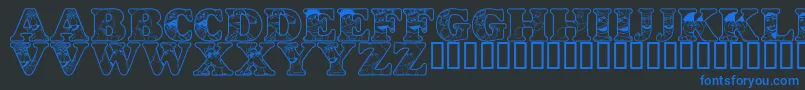 fuente LmsPeopleInTheNeighborhood – Fuentes Azules Sobre Fondo Negro