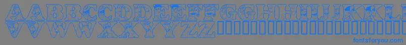 Czcionka LmsPeopleInTheNeighborhood – niebieskie czcionki na szarym tle