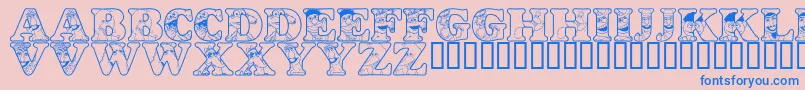 fuente LmsPeopleInTheNeighborhood – Fuentes Azules Sobre Fondo Rosa
